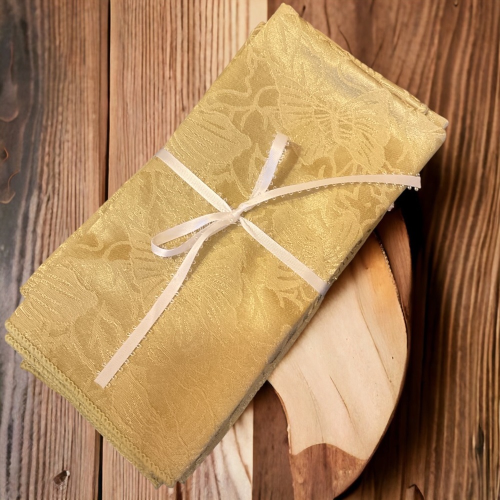 Set Of Four Golden Butterfly Napkins